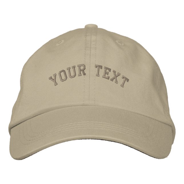 Basic Embroidered Khaki Cap Text Template (Front)