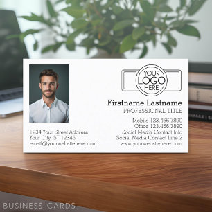 Basic Executive Design with Logo and Photo Business Card