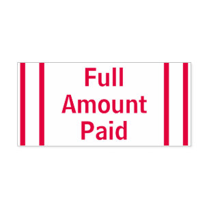Basic "Full Amount Paid" Rubber Stamp