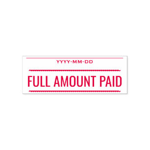 Basic "FULL AMOUNT PAID" Rubber Stamp