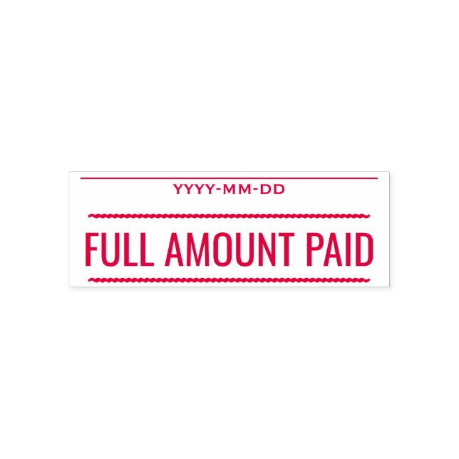 Basic "FULL AMOUNT PAID" Rubber Stamp (Design)