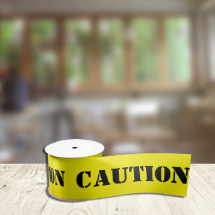 Basic Fun Faux Caution Yellow Tape Satin Ribbon