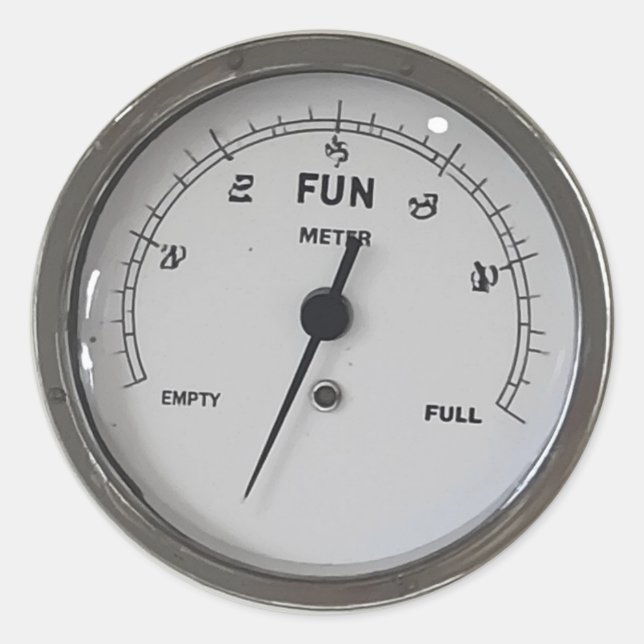 Basic Fun Metre, Empty Classic Round Sticker (Front)