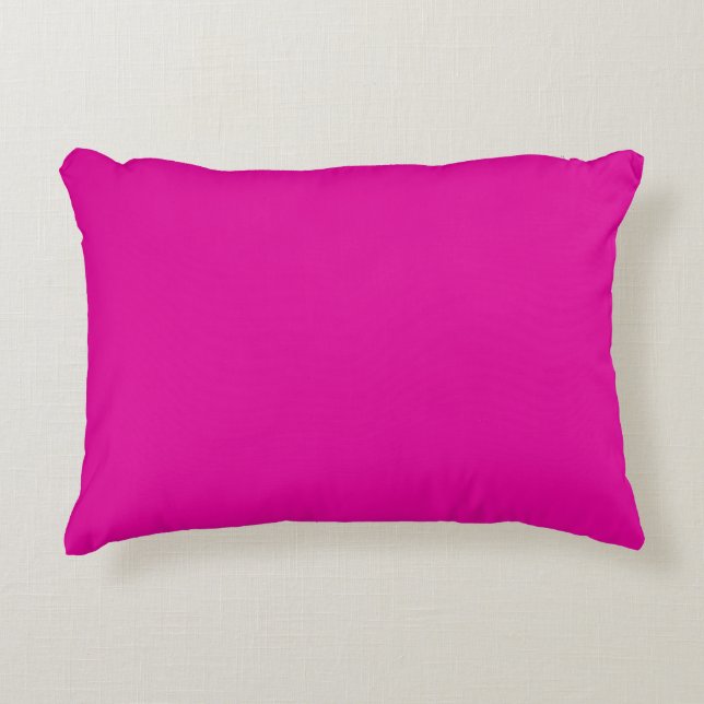 Basic fushia hot pink solid colour 11x16 decorative cushion (Front)
