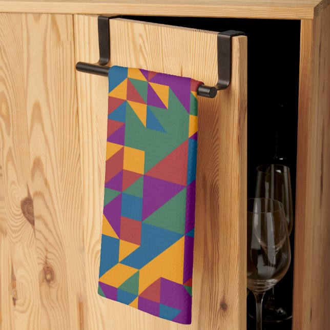 Basic geometry of triangles and squares tea towel (Thirds Fold)