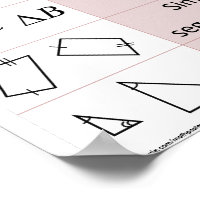Basic Geometry Symbols Chart 12" x 32" Poster