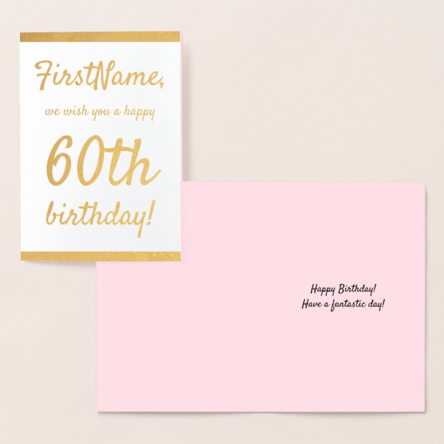 Basic Gold Foil 60th Birthday Greeting Card (Display)