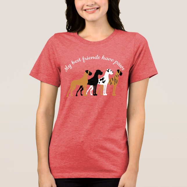 Basic Great Dane colours black, harlekin, brindle, Tri-Blend Shirt (Front)