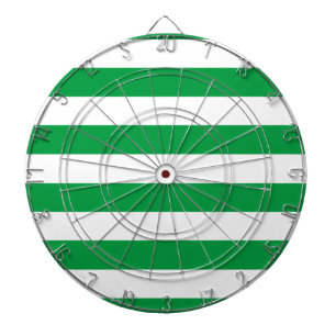 Basic Green and White Stripes Pattern Dartboard