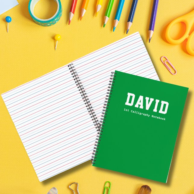 Basic Green Personalised Kindergarten Calligraphy  Notebook (Creator Uploaded)