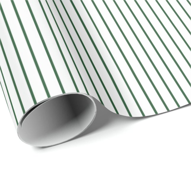 Basic Green Pinstripe Minimalistic Any Occasion Wrapping Paper (Roll Corner)