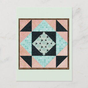Basic Hourglass in Turquoise and Peach Postcard