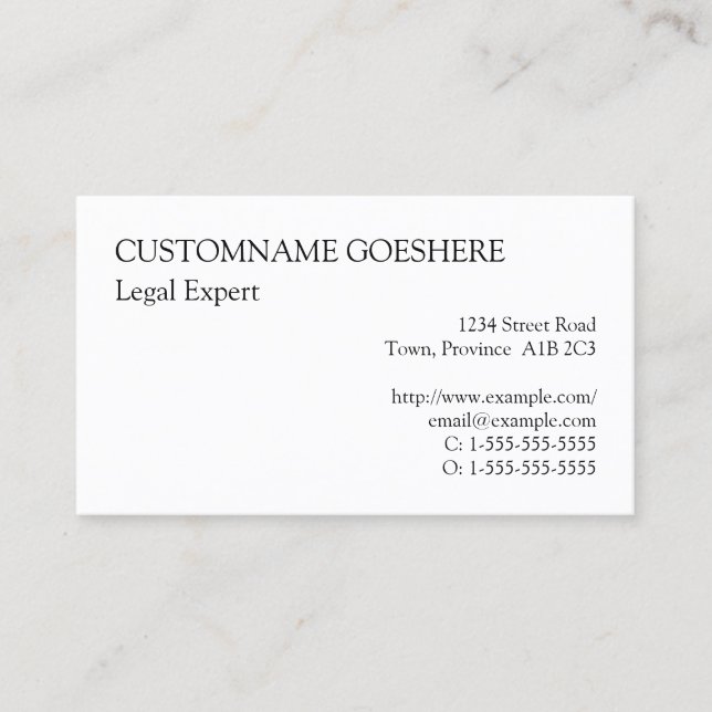 Basic, Humble & Professional Business Card (Front)