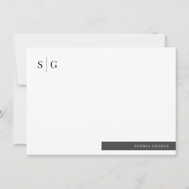 Basic Initial Name Simple Personalised Card (Front)