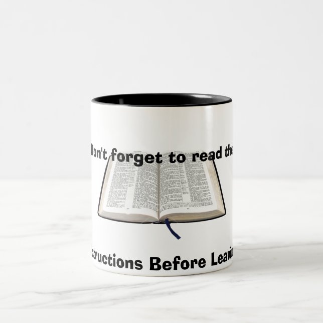 Basic Instructions Before Leaving Earth!... Two-Tone Coffee Mug (Center)