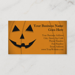 Basic Jack-O-Lantern Shape Design Business Card
