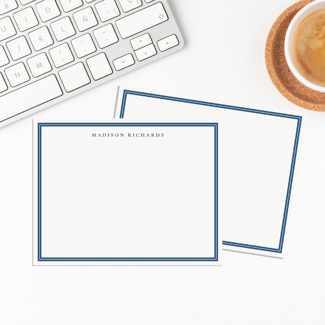 Basic Light Navy Blue Border Personalised  Card (Creator Uploaded)