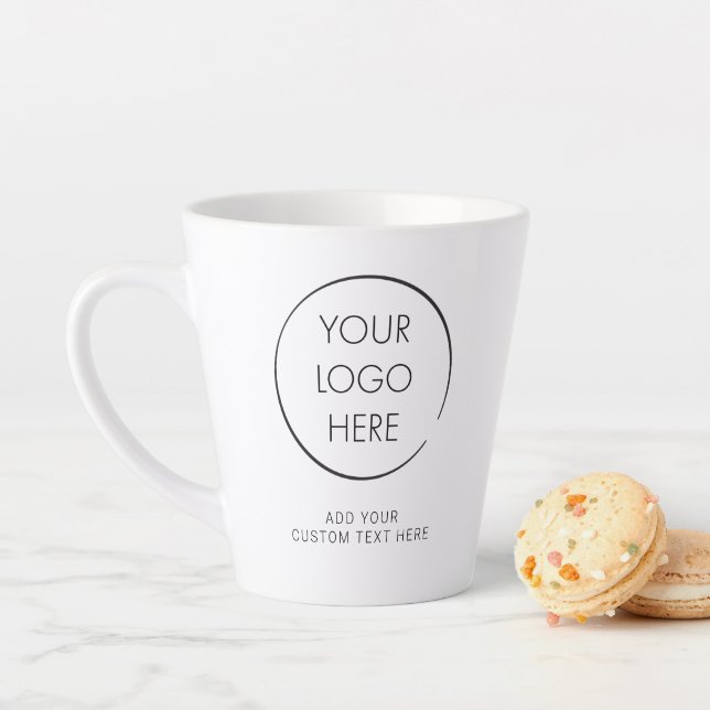 Basic Logo Custom, Business or Marketing Latte Mug (In Situ)
