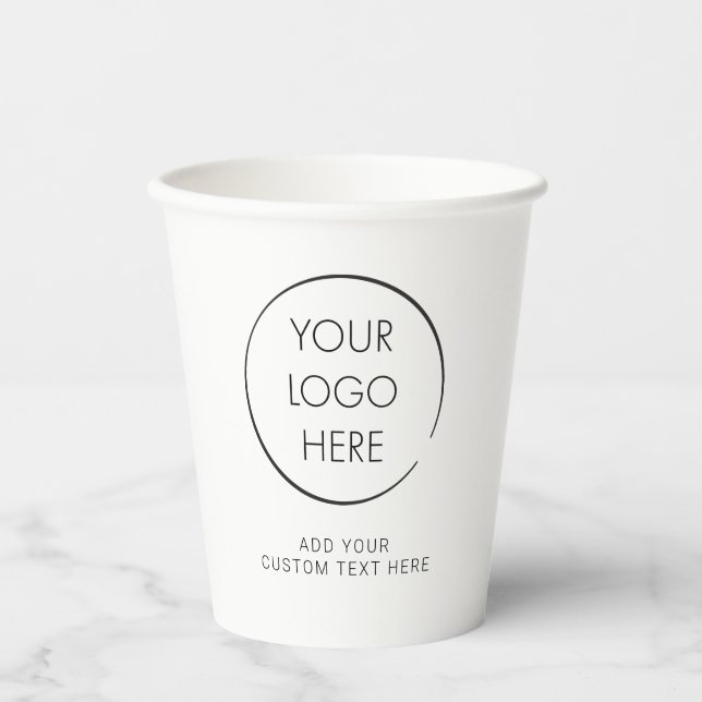 Basic Logo Custom, Business or Marketing Paper Cups (Front)