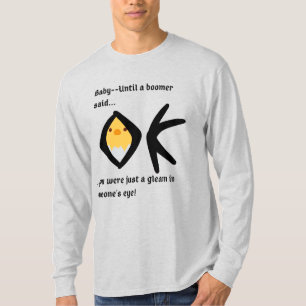 Basic Long Sleeve 'Gleam in Eye' Boomeranged T-Shirt