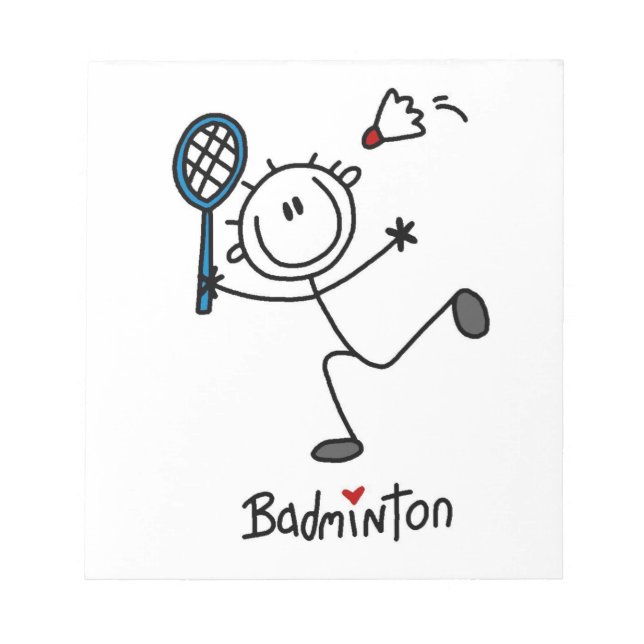 Basic Male Stick Figure Badminton Notepad (Front)