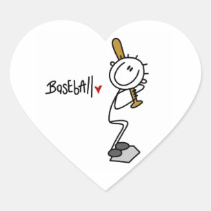 Basic Male Stick Figure Baseball T-shirts and Gift Heart Sticker