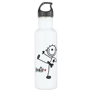 Basic Male Stick Figure Karate T-shirts and 710 Ml Water Bottle