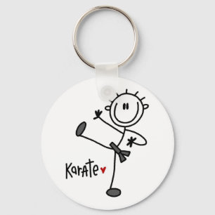 Basic Male Stick Figure Karate T-shirts and Gifts Key Ring