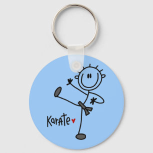 Basic Male Stick Figure Karate T-shirts and Gifts Key Ring