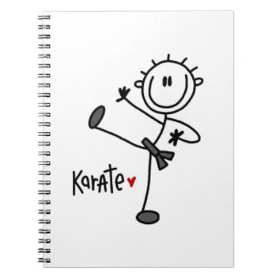 Basic Male Stick Figure Karate T-shirts and Gifts Notebook