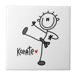 Basic Male Stick Figure Karate T-shirts and Gifts Tile