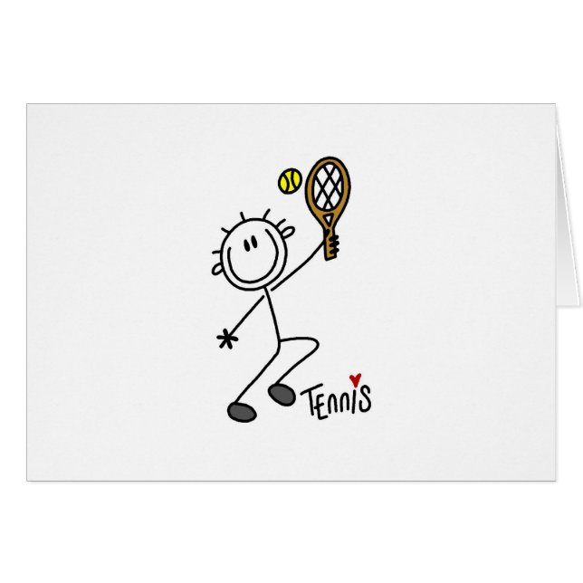 Basic Male Stick Figure Tennis Player (Front Horizontal)
