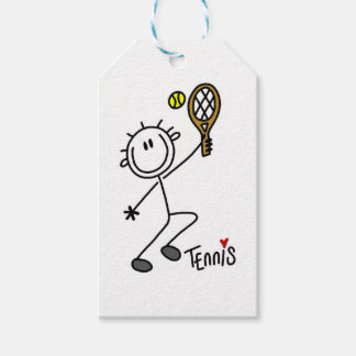Basic Male Stick Figure Tennis Player Gift Tags