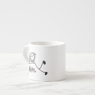 Basic Male Stick Figure Volleyball Espresso Cup
