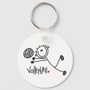 Basic Male Stick Figure Volleyball Key Ring