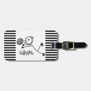 Basic Male Stick Figure Volleyball Luggage Tag