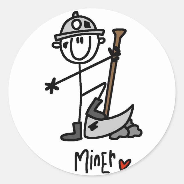 Basic Miner T-shirts and Gifts Classic Round Sticker (Front)