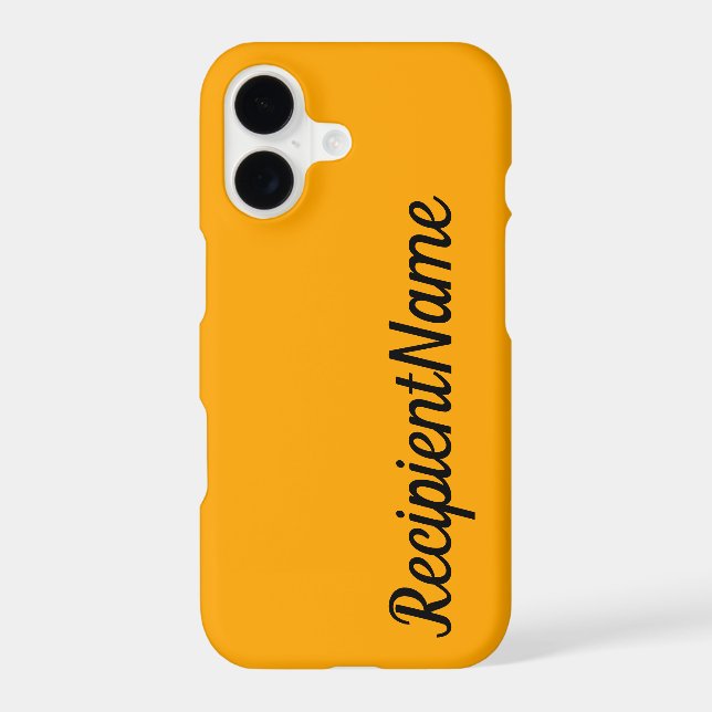 Basic, Minimal, Orange Background and Black Name (Back)