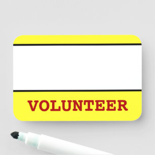 Basic, Minimalist and Simple "VOLUNTEER" Name Tag