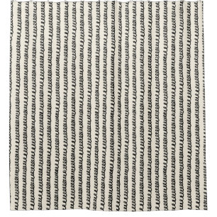 Basic minimalist lines simple curly wavy stroke shower curtain