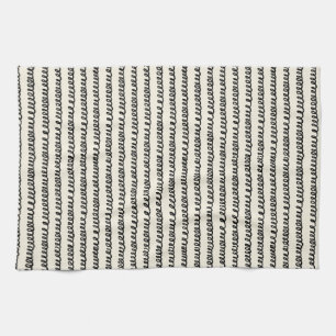 Basic minimalist lines simple curly wavy stroke tea towel