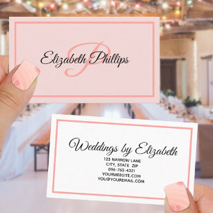 Basic Misty Rose  Monogram Letter Professional Business Card