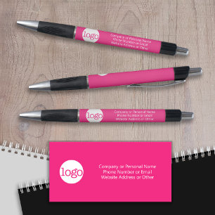 Basic Office Business Logo Text CAN EDIT hot pink