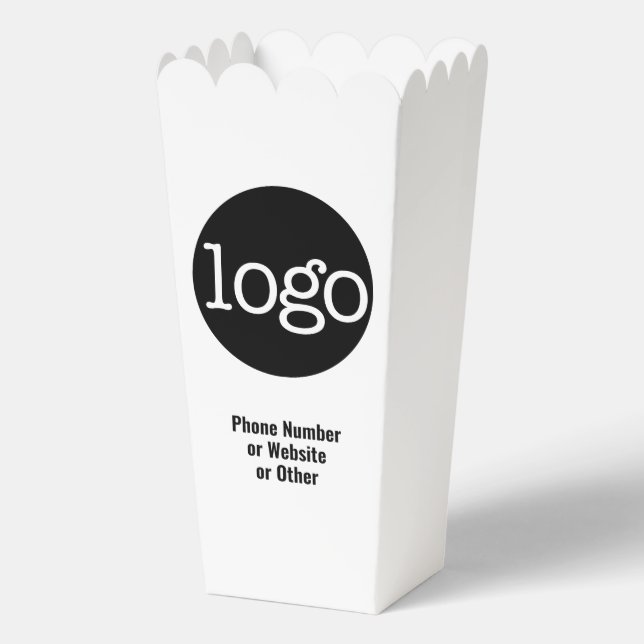 Basic Office Business Logo Text CAN EDIT white Favour Box (Front)