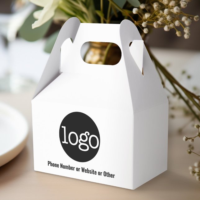 Basic Office Business Logo Text CAN EDIT white Favour Box (Personalized favor box - add your logo)