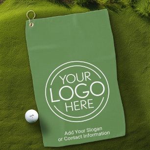 Basic Office Business Logo with Contact Info Golf Towel
