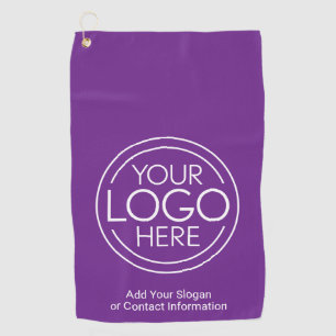 Basic Office Business Logo with Contact Info Golf Towel