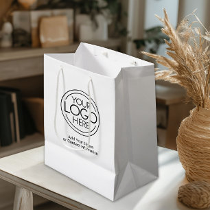 Basic Office Business Logo with Contact Info Medium Gift Bag