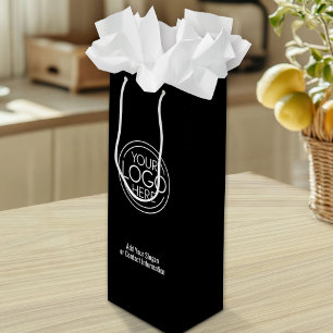 Basic Office Business Logo with Contact Info Wine Gift Bag