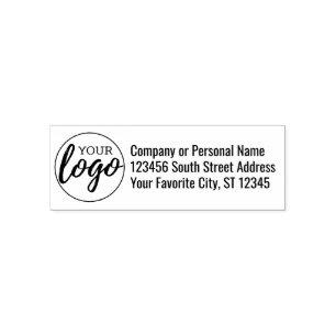 Basic Office or Business Address Label logo modern Self-inking Stamp